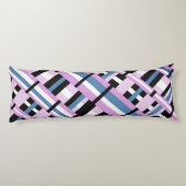 Kariert in Schwarz, Orchid, Schwarz und Weiß Seitenschläferkissen (Rückseite)