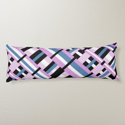 Kariert in Schwarz, Orchid, Schwarz und Weiß Seitenschläferkissen (Rückseite)