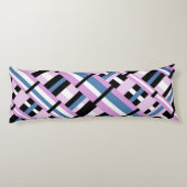 Kariert in Schwarz, Orchid, Schwarz und Weiß Seitenschläferkissen (Rückseite)