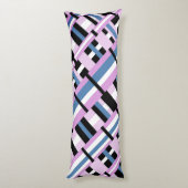 Kariert in Schwarz, Orchid, Schwarz und Weiß Seitenschläferkissen (Rückseite (Vertikal))