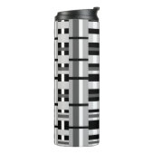 Kariert in Schwarz-weiß & grau Thermosbecher (Nach links gedreht)