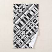 Kariert in Schwarz, Weiß und Grau Badhandtuch Set (Handtuch)