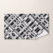 Kariert in Schwarz, Weiß und Grau Badhandtuch Set (Handtuch)