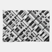 Kariert in Schwarz, Weiß und Grau Geschirrtuch (Horizontal)