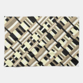 Kariert in Taupe, Tan, Black, White Diagonal Geschirrtuch (Horizontal)