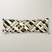 Kariert in Taupe, Tan, Black, White Diagonal Seitenschläferkissen (Rückseite)