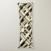 Kariert in Taupe, Tan, Black, White Diagonal Seitenschläferkissen (Vorderseite Vertikal)