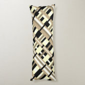 Kariert in Taupe, Tan, Black, White Diagonal Seitenschläferkissen (Rückseite (Vertikal))