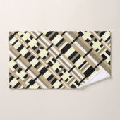 Kariert in Taupe, Tan, Black, White Modern Diagona Badhandtuch Set (Handtuch)