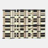 Kariert in Taupe, Tan, Black, White Modern Geschirrtuch (Horizontal)