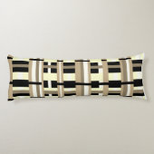 Kariert in Taupe, Tan, Black, White Modern Seitenschläferkissen (Rückseite)