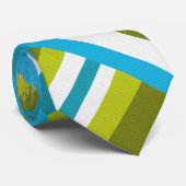 Kariert in Türkis, Olive & Lime Green Krawatte (Gerollt)