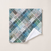 kariert, kartan, kariert, klassisch, blau, weiß badhandtuch set (Waschlappen)