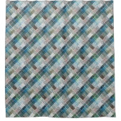 kariert, kartan, kariert, klassisch, blau, weiß duschvorhang (Vorderseite)
