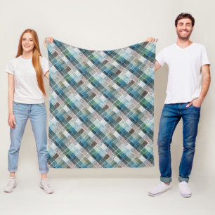 kariert, kartan, kariert, klassisch, blau, weiß fleecedecke