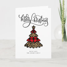 Kariert & Leopard drucken Weihnachtsbaum