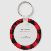 Kariert & Leopard drucken Weihnachtsbaum Schlüsselanhänger (Rückseite)