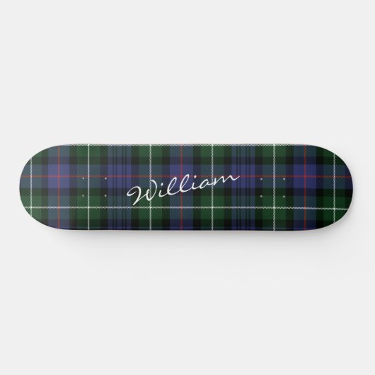 Kariert Lila Green Tartan McKenzie Personalisiert Skateboard (Horizontal)