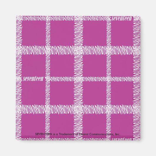 Kariert Lila Magnet (Vorne)