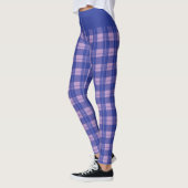 Kariert Lila Personalisierte Monogramm Leggings (Links)