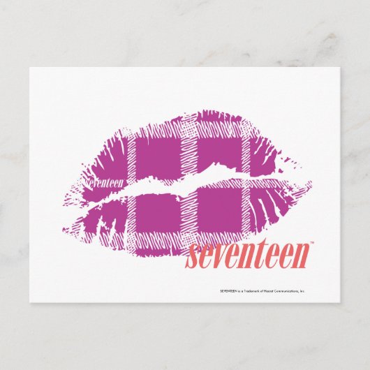 Kariert Lila Postkarte (Vorderseite)