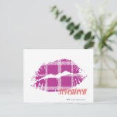 Kariert Lila Postkarte (Stehend Vorderseite)