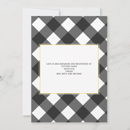 Kariert mache ich GRILLEN Sonnenblumen Verlobung B Einladung (Rückseite)