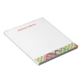 Kariert Madras Personalisiert Notepad Notizblock (angewinkelt)