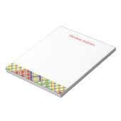 Kariert Madras Personalisiert Notepad Notizblock (Rotiert)