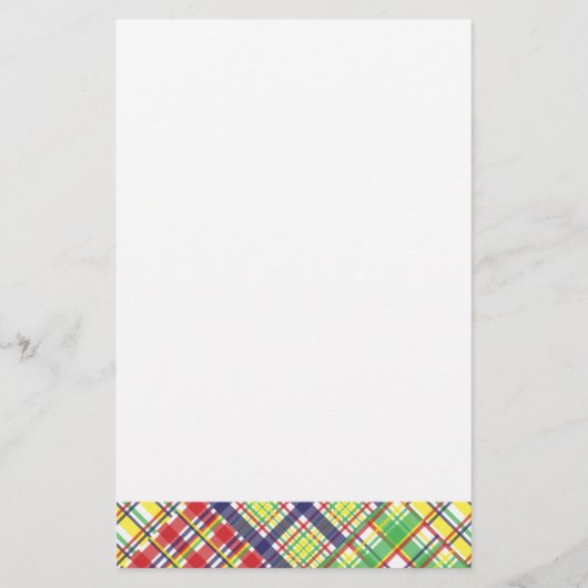Kariert Madras Personalisiert Stationery Sheets (Rückseite)