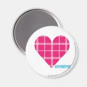 Kariert Magenta 2 Magnet (Vorderseite/Rückseite)