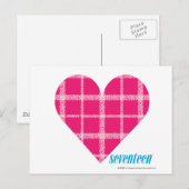 Kariert Magenta 2 Postkarte (Vorne/Hinten)