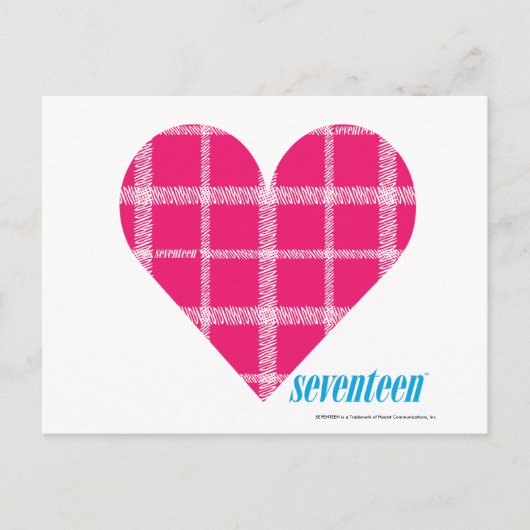 Kariert Magenta 2 Postkarte (Vorderseite)