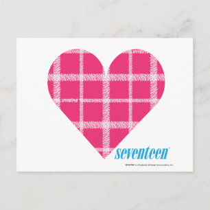 Kariert Magenta 2 Postkarte