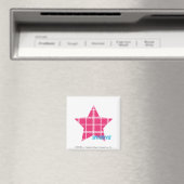 Kariert Magenta 3 Magnet (In Situ (Geschirrspüler))