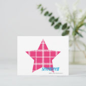 Kariert Magenta 3 Postkarte (Stehend Vorderseite)