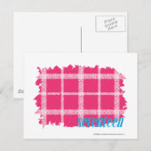 Kariert Magenta 4 Postkarte (Vorne/Hinten)