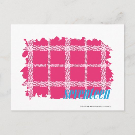 Kariert Magenta 4 Postkarte (Vorderseite)