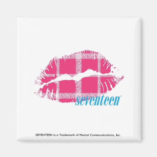 Kariert Magenta Magnet (Vorne)