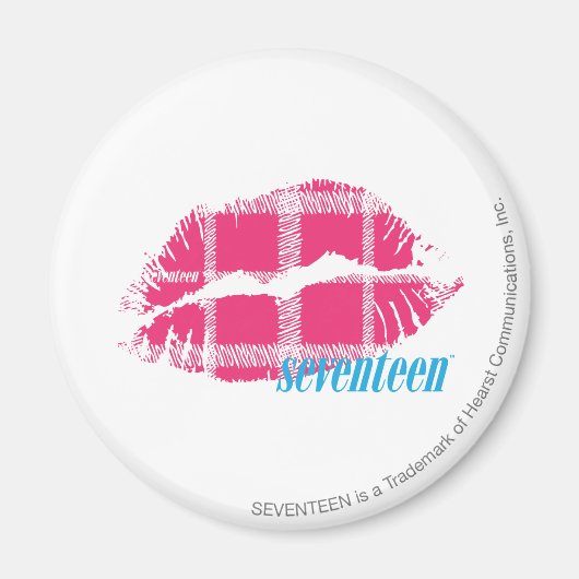 Kariert Magenta Magnet (Vorne)