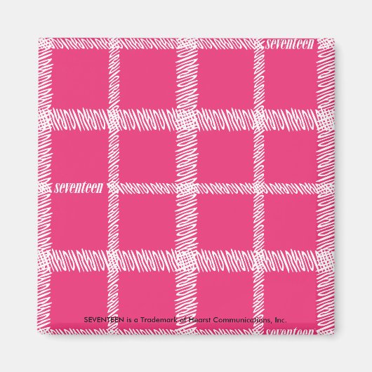 Kariert Magenta Magnet (Vorne)