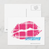Kariert Magenta Postkarte (Vorne/Hinten)