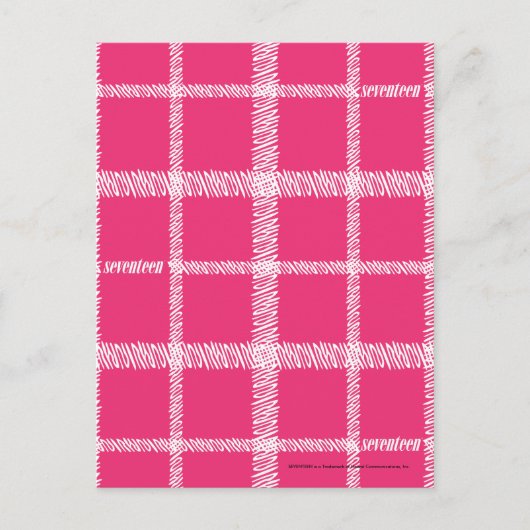 Kariert Magenta Postkarte (Vorderseite)