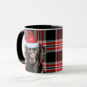 Kariert mit Black Labrador Retrieiver Tasse (Vorderseite Links)