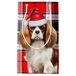 Kariert mit einem Niedlichen Charles Christmas Dog Kleine Geschenktüte
