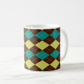 Kariert mit Golf-Ball, personalisierte Kaffeetasse (VorderseiteRechts)