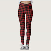 Kariert mit Herz und Monogramm Leggings (Vorderseite)