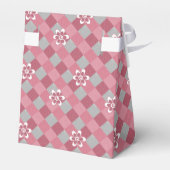 Kariert mit Kamille Blume in Grau und Rosa Geschenkschachtel (Rückseite)