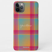 Kariert mit Name Option Handy Fall HAMbWG iPhone Hülle (Rückseite)