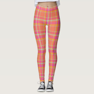 Kariert mit Orange und Blau Leggings